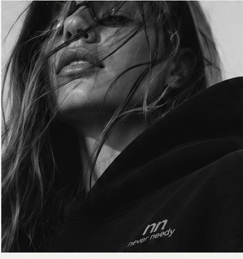 Never Needy black and white campaign portrait